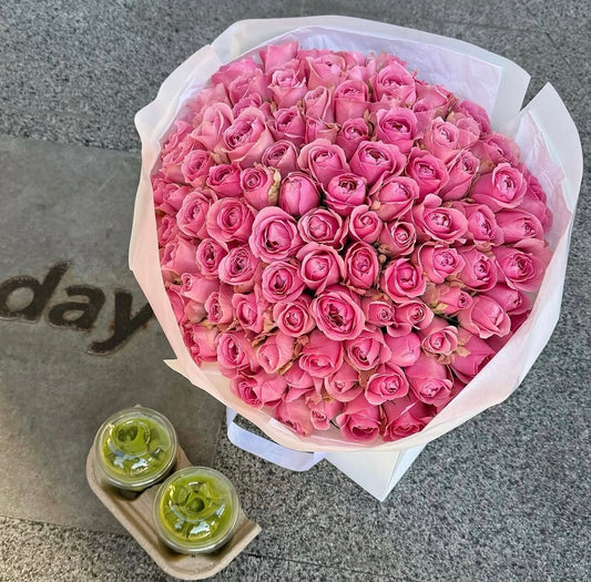 100 Pink Roses