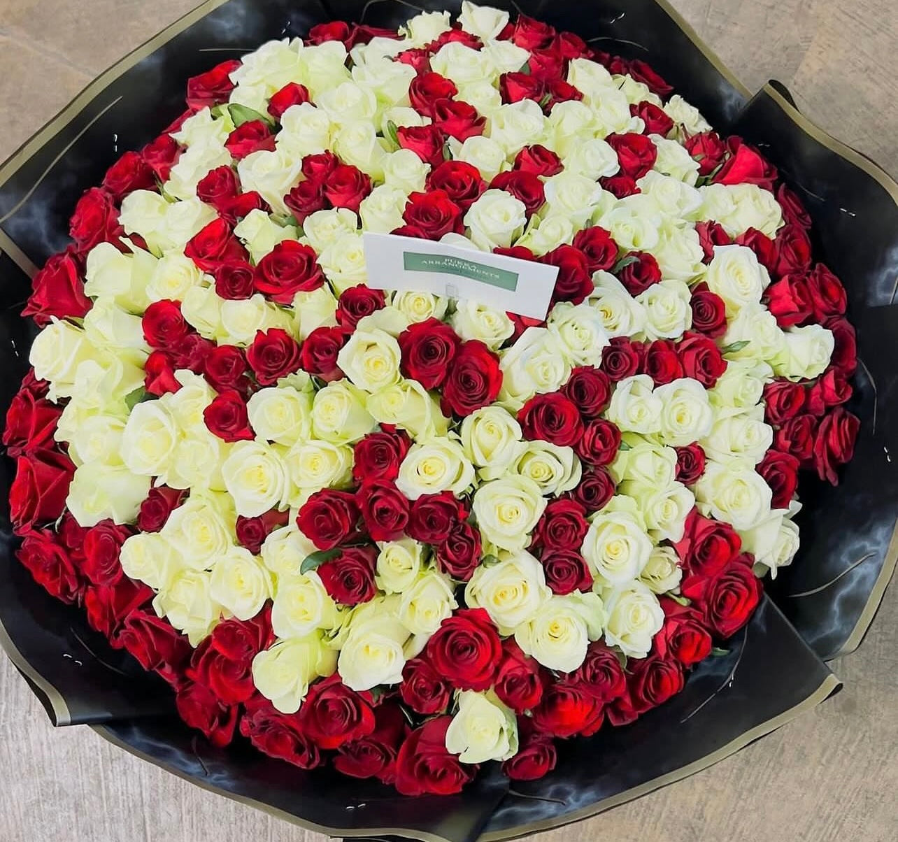200 Red and White Roses