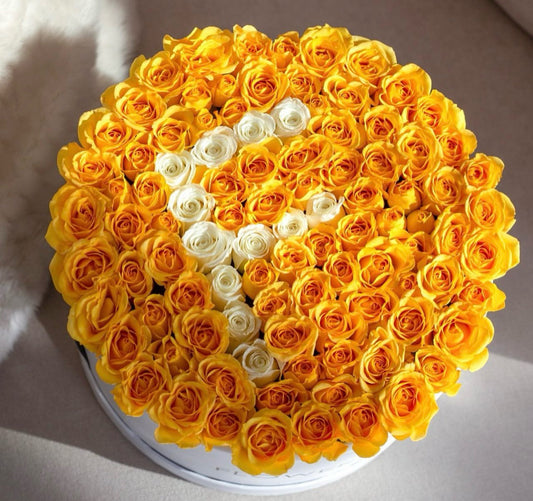 Customised letter yellow roses