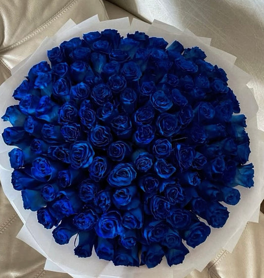 100 Dark Blue Roses