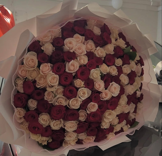 150 Red and Pink Roses